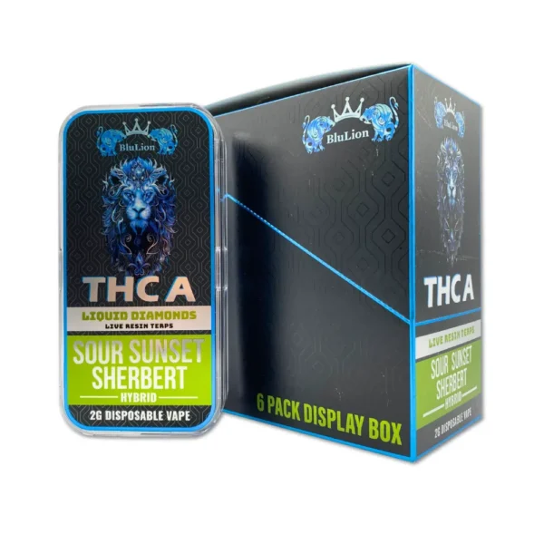 BluLion THCA Liquid Diamonds Disposable Vape - Sour Sunset Sherbert